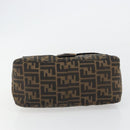 FENDI Zucca Canvas Mamma Baguette Shoulder Bag Black Brown Auth BA13733V-5