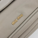 Miu Miu Chain Shoulder Bag Leather Gray Gold Auth BA13736V-17