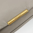 Miu Miu Chain Shoulder Bag Leather Gray Gold Auth BA13736V-10