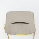 Miu Miu Chain Shoulder Bag Leather Gray Gold Auth BA13736V-18