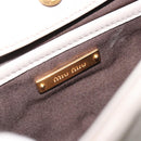 Miu Miu Chain Shoulder Bag Leather Gray Gold Auth BA13736V-19
