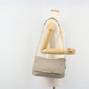 Miu Miu Chain Shoulder Bag Leather Gray Gold Auth BA13736V-27