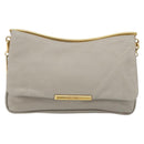Miu Miu Chain Shoulder Bag Leather Gray Gold Auth BA13736V-13