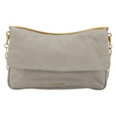 Miu Miu Chain Shoulder Bag Leather Gray Gold Auth BA13736V-2