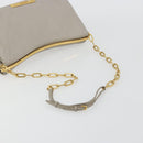 Miu Miu Chain Shoulder Bag Leather Gray Gold Auth BA13736V-7