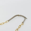 Miu Miu Chain Shoulder Bag Leather Gray Gold Auth BA13736V-8