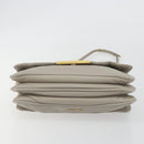 Miu Miu Chain Shoulder Bag Leather Gray Gold Auth BA13736V-5