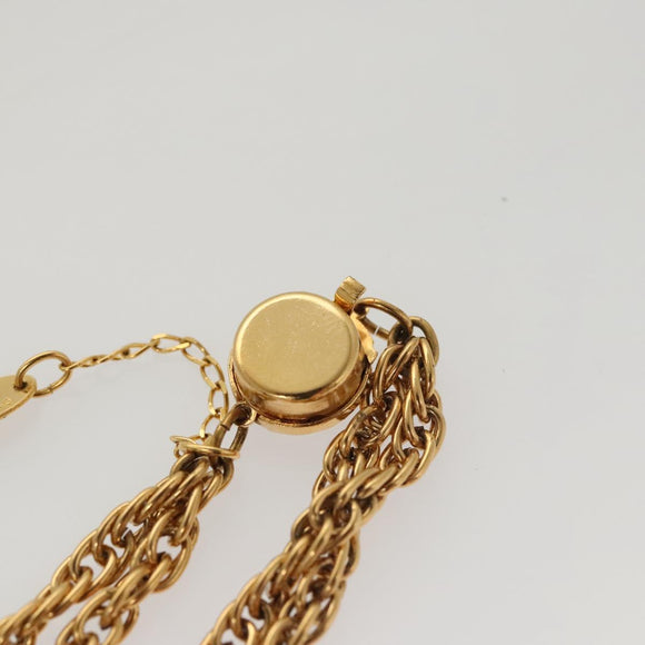 CHANEL COCO Mark Chain Necklace metal Gold CC Auth BA1373AM