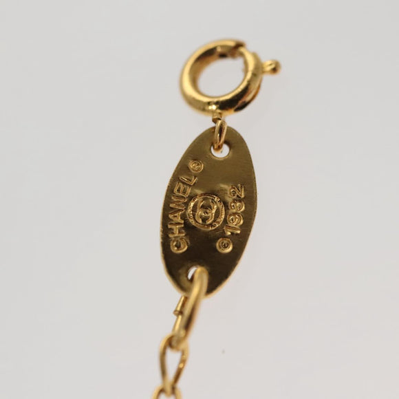 CHANEL COCO Mark Chain Necklace metal Gold CC Auth BA1373AM