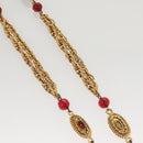 CHANEL COCO Mark Chain Necklace metal Gold CC Auth BA1373AM-5