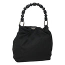 Christian Dior Maris Pearl Shoulder Bag Nylon Black Silver Auth BA1374-1