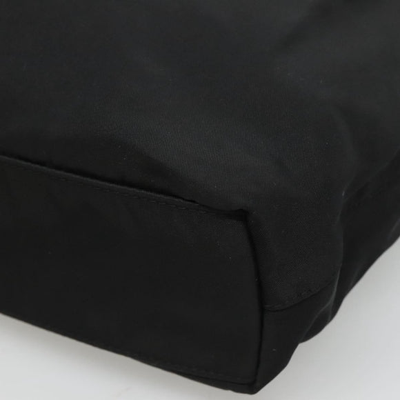 Christian Dior Maris Pearl Shoulder Bag Nylon Black Silver Auth BA1374