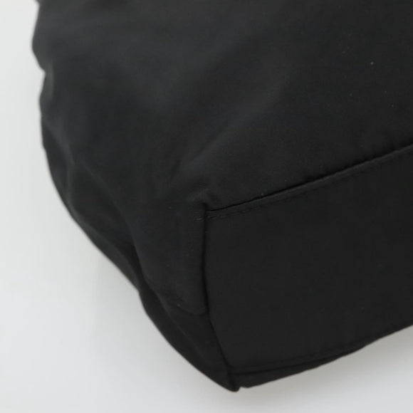 Christian Dior Maris Pearl Shoulder Bag Nylon Black Silver Auth BA1374