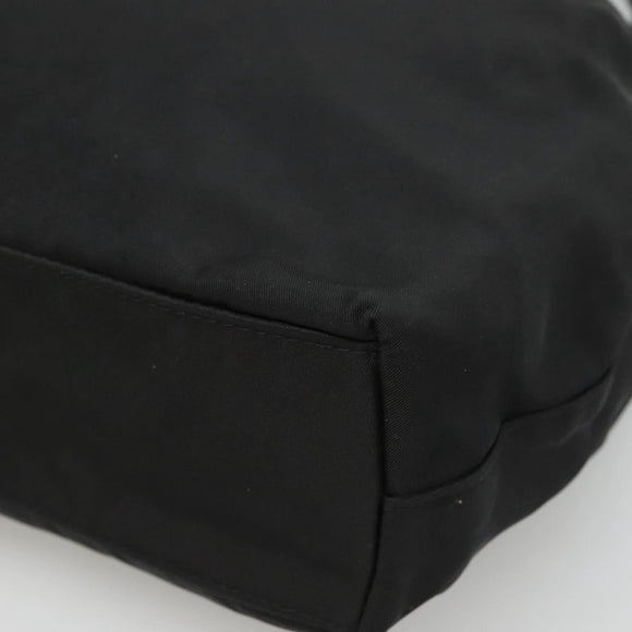 Christian Dior Maris Pearl Shoulder Bag Nylon Black Silver Auth BA1374