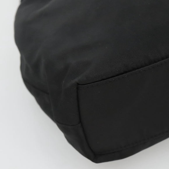 Christian Dior Maris Pearl Shoulder Bag Nylon Black Silver Auth BA1374