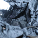 Christian Dior Maris Pearl Shoulder Bag Nylon Black Silver Auth BA1374-20