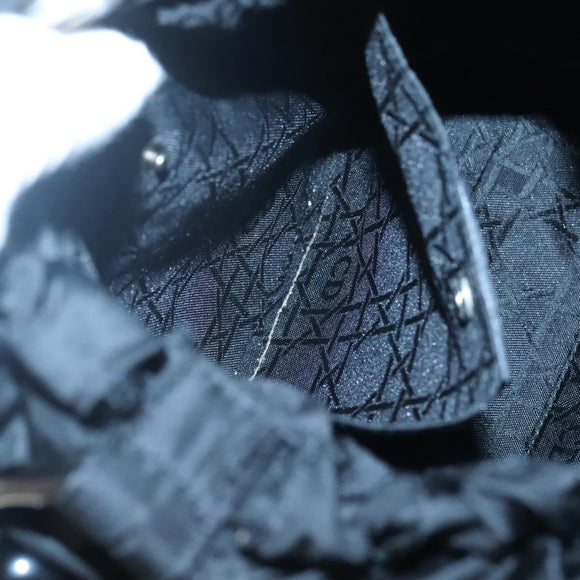 Christian Dior Maris Pearl Shoulder Bag Nylon Black Silver Auth BA1374