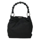 Christian Dior Maris Pearl Shoulder Bag Nylon Black Silver Auth BA1374-13
