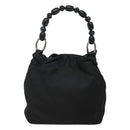 Christian Dior Maris Pearl Shoulder Bag Nylon Black Silver Auth BA1374-2