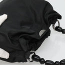 Christian Dior Maris Pearl Shoulder Bag Nylon Black Silver Auth BA1374-6