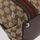 GUCCI GG Supreme Web Sherry Line Tote Bag Beige Silver 131186 Auth BA13747A-10