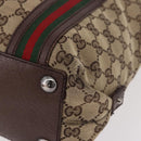 GUCCI GG Supreme Web Sherry Line Tote Bag Beige Silver 131186 Auth BA13747A-11
