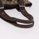 GUCCI GG Supreme Web Sherry Line Tote Bag Beige Silver 131186 Auth BA13747A-7