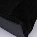 GUCCI Bamboo Hand Bag Suede 2way Black Gold 000 2265 0581 Auth BA1375-14