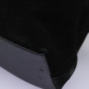 GUCCI Bamboo Hand Bag Suede 2way Black Gold 000 2265 0581 Auth BA1375-16