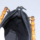 GUCCI Bamboo Hand Bag Suede 2way Black Gold 000 2265 0581 Auth BA1375-18