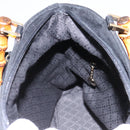 GUCCI Bamboo Hand Bag Suede 2way Black Gold 000 2265 0581 Auth BA1375-19