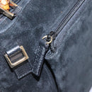 GUCCI Bamboo Hand Bag Suede 2way Black Gold 000 2265 0581 Auth BA1375-22