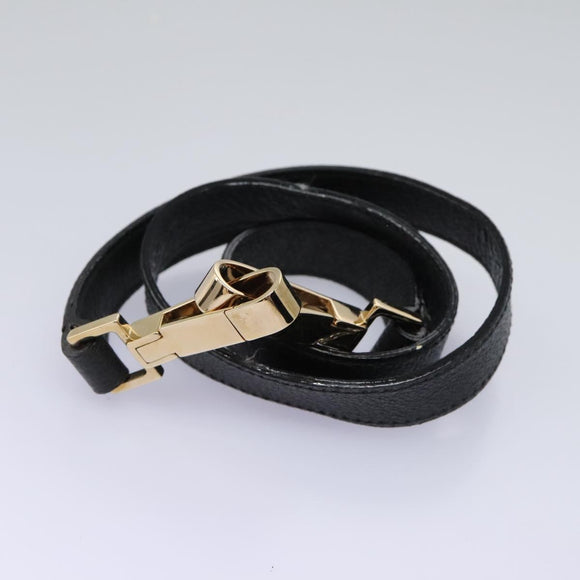 GUCCI Bamboo Hand Bag Suede 2way Black Gold 000 2265 0581 Auth BA1375