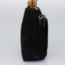 GUCCI Bamboo Hand Bag Suede 2way Black Gold 000 2265 0581 Auth BA1375-4