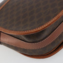 CELINE Macadam Canvas Shoulder Bag PVC Leather Brown Gold Auth BA13751-16