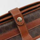 CELINE Macadam Canvas Shoulder Bag PVC Leather Brown Gold Auth BA13751-17