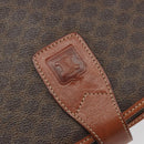 CELINE Macadam Canvas Shoulder Bag PVC Leather Brown Gold Auth BA13751-18