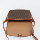 CELINE Macadam Canvas Shoulder Bag PVC Leather Brown Gold Auth BA13751-19