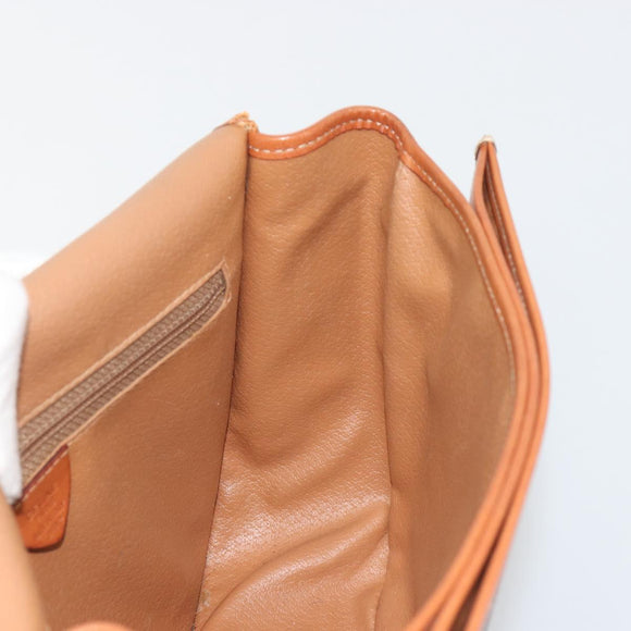 CELINE Macadam Canvas Shoulder Bag PVC Leather Brown Gold Auth BA13751