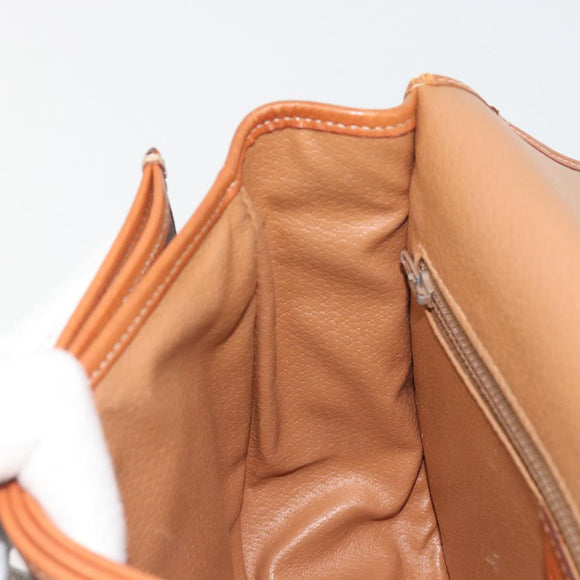 CELINE Macadam Canvas Shoulder Bag PVC Leather Brown Gold Auth BA13751