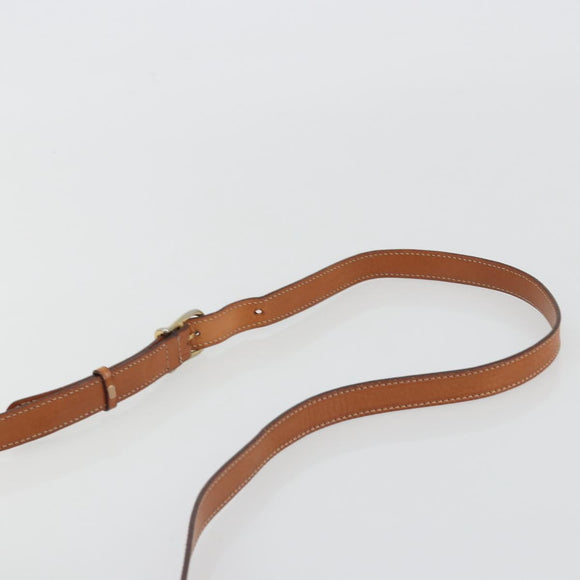 CELINE Macadam Canvas Shoulder Bag PVC Leather Brown Gold Auth BA13751