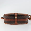 CELINE Macadam Canvas Shoulder Bag PVC Leather Brown Gold Auth BA13751-5
