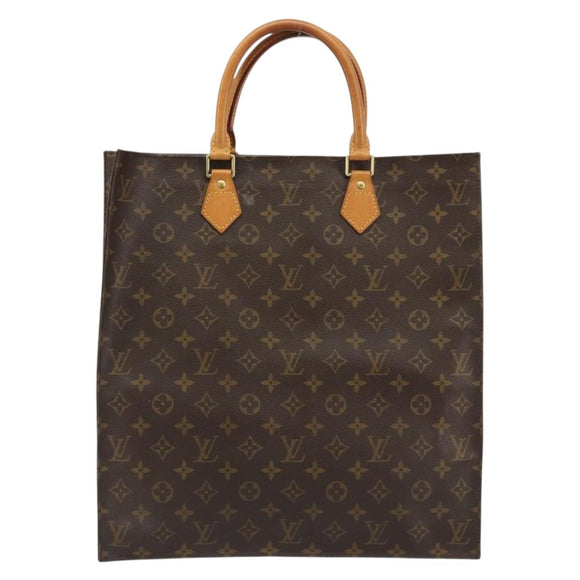 LOUIS VUITTON Monogram Sac Plat Hand Bag M51140 LV Auth BA13755