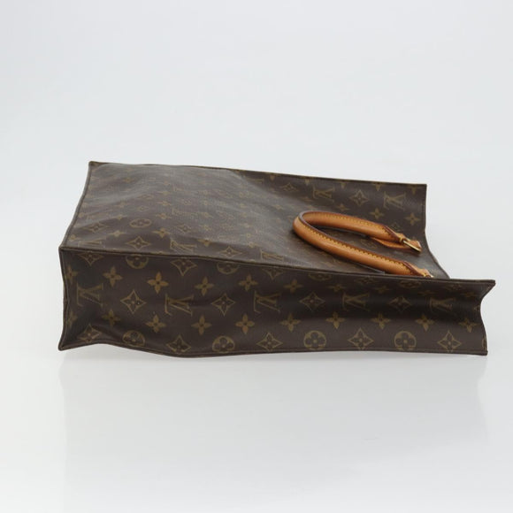 LOUIS VUITTON Monogram Sac Plat Hand Bag M51140 LV Auth BA13755