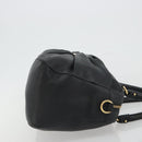 Salvatore Ferragamo Vala Hand Bag Leather Black Gold Auth BA13758-3