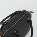 Salvatore Ferragamo Vala Hand Bag Leather Black Gold Auth BA13758-6