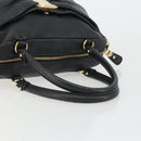 Salvatore Ferragamo Vala Hand Bag Leather Black Gold Auth BA13758-7