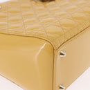 Christian Dior Lady Dior Tote Bag Patent Leather 2way Yellow Silver BA13759V-14