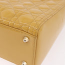 Christian Dior Lady Dior Tote Bag Patent Leather 2way Yellow Silver BA13759V-15