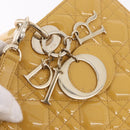 Christian Dior Lady Dior Tote Bag Patent Leather 2way Yellow Silver BA13759V-18